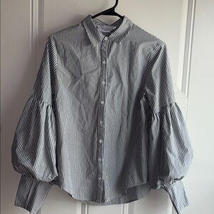 Striped Button-Up Blouse